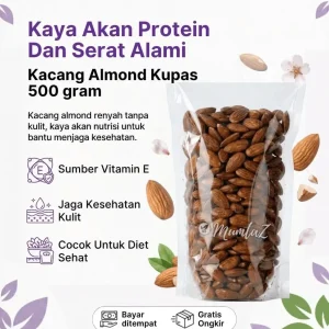 Kacang Almond Kupas 500 gram
