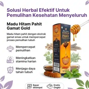 Madu Hitam Pahit Gamat Gold